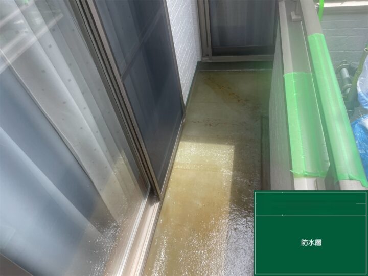 【ベランダ】防水層施工後