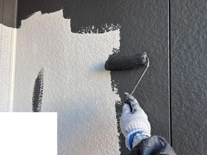 【外壁】中塗り施工中